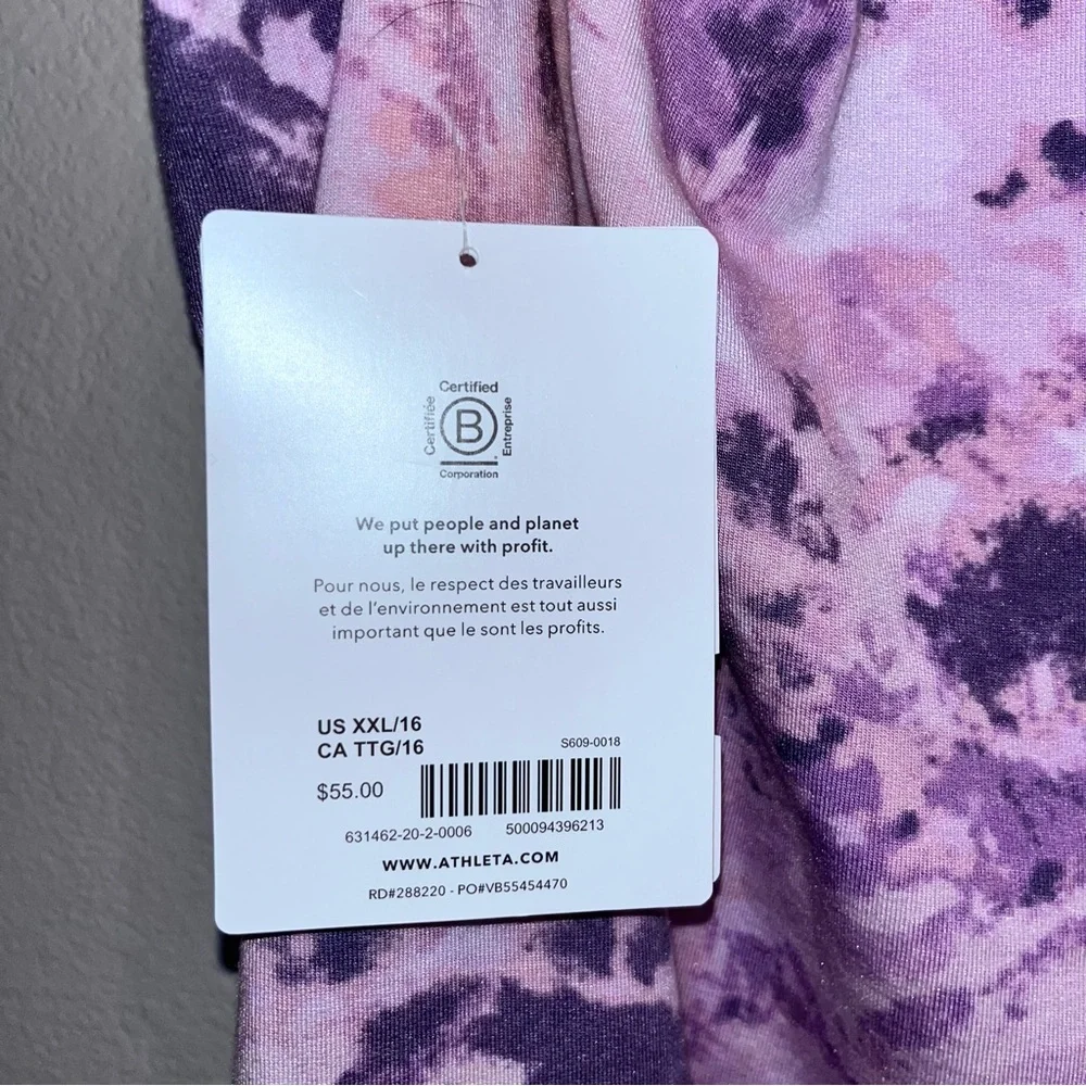 Athleta Girl Tye Die In Your Element‎ Hoodie 2.0 in Moonstone Pink Size 16